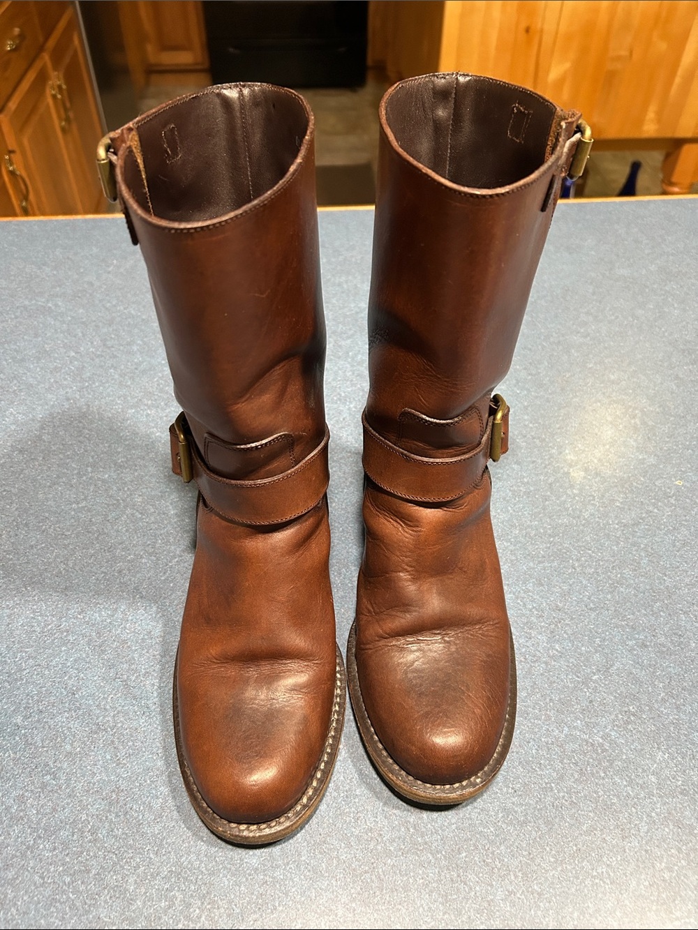 Vintage~ Ralph Lauren Brown Leather Heeled Mid-Calf Boots